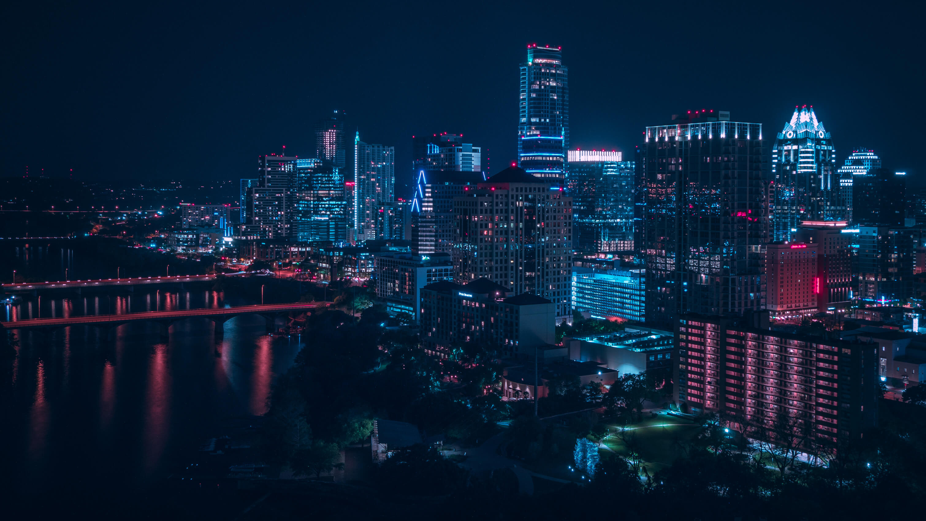 Austin skyline from Rainey St