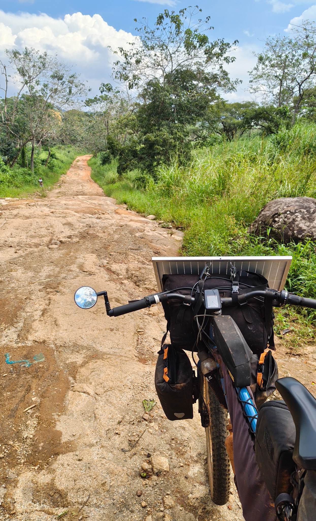 On the "route de cafe", filled with coffee trees and rice fields.