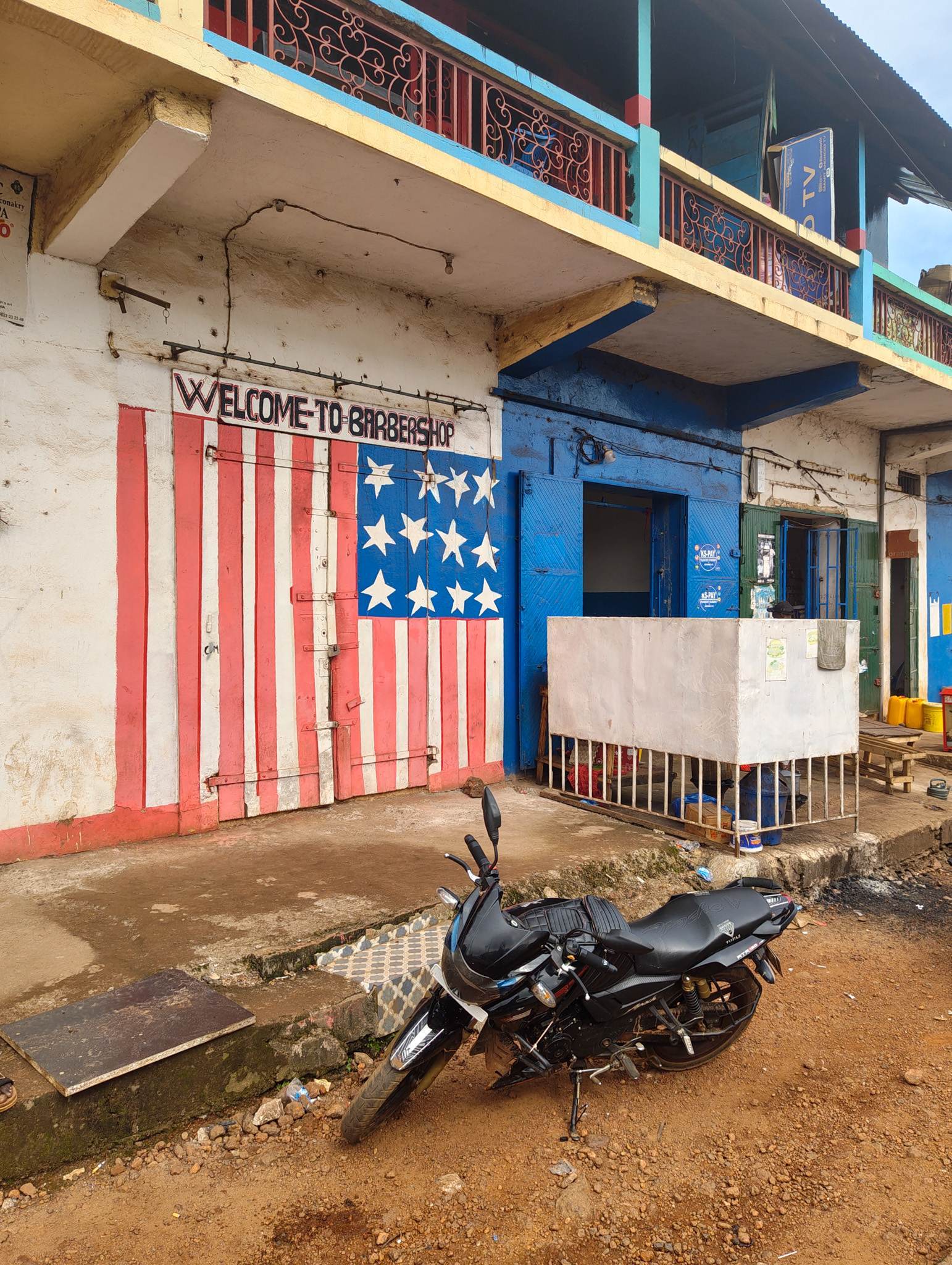 Barbershops often had American flags on them.