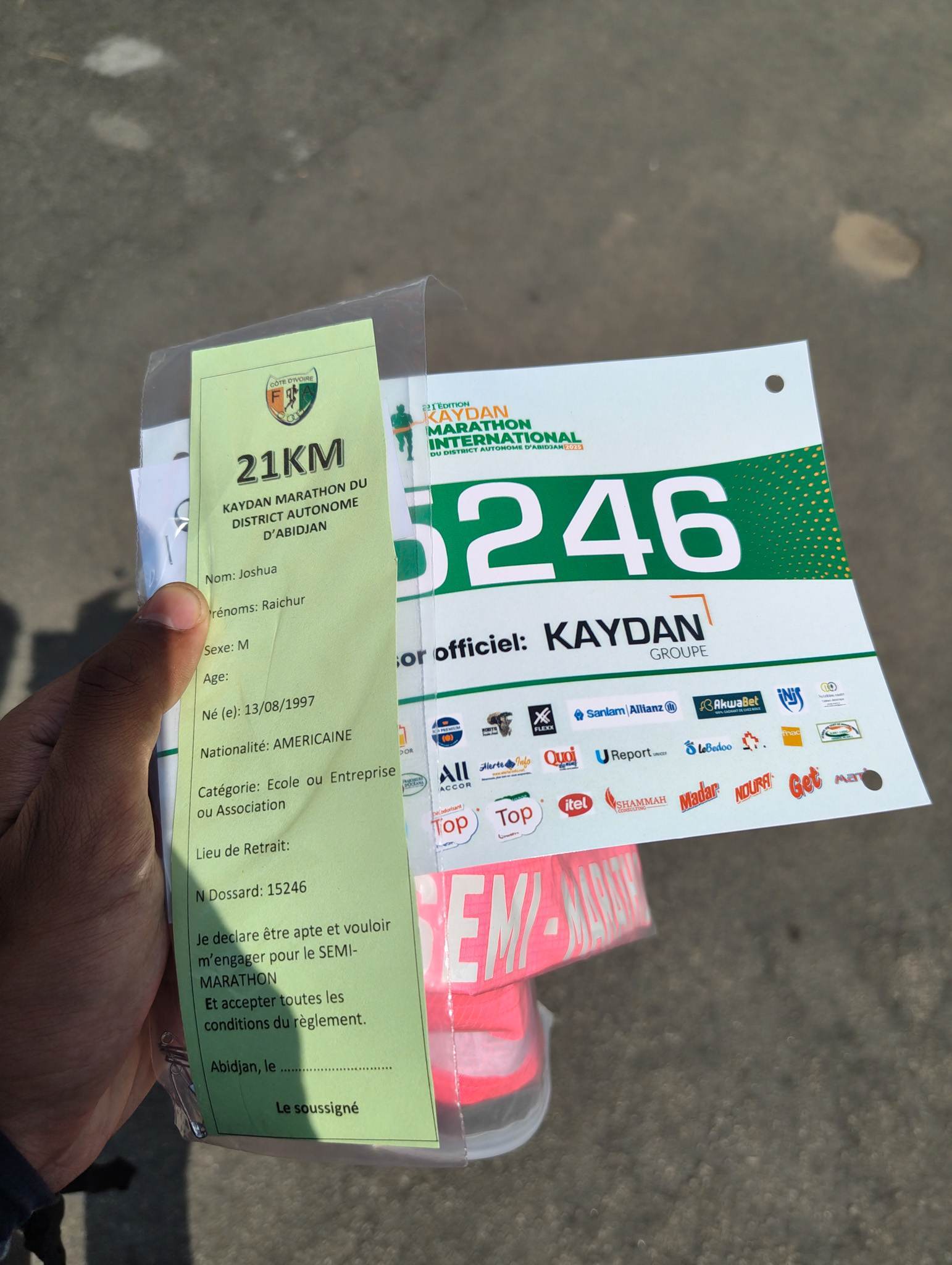 Finished! I didn't have a watch to check my pace and heart rate