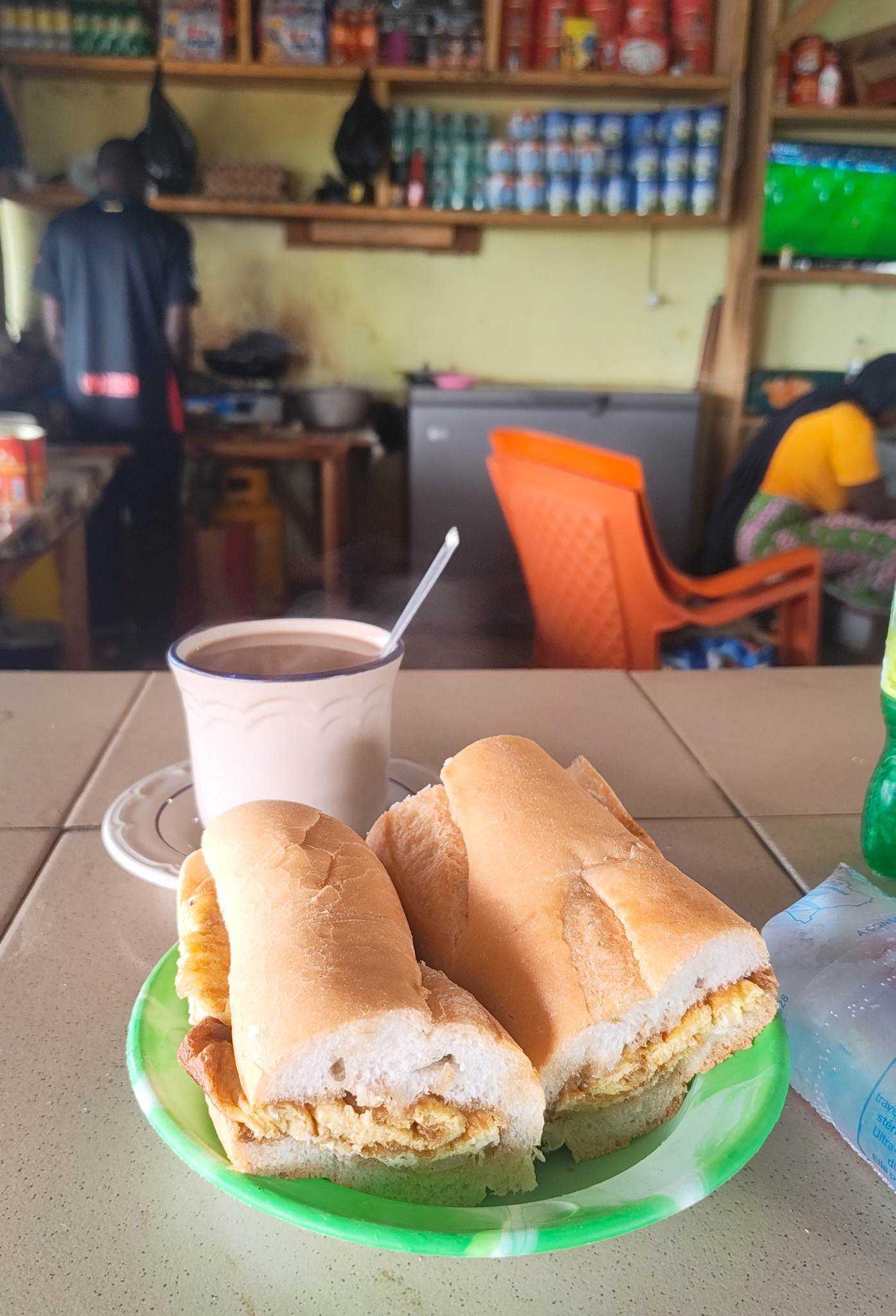 Breakfast. The chef was from Burkina Faso