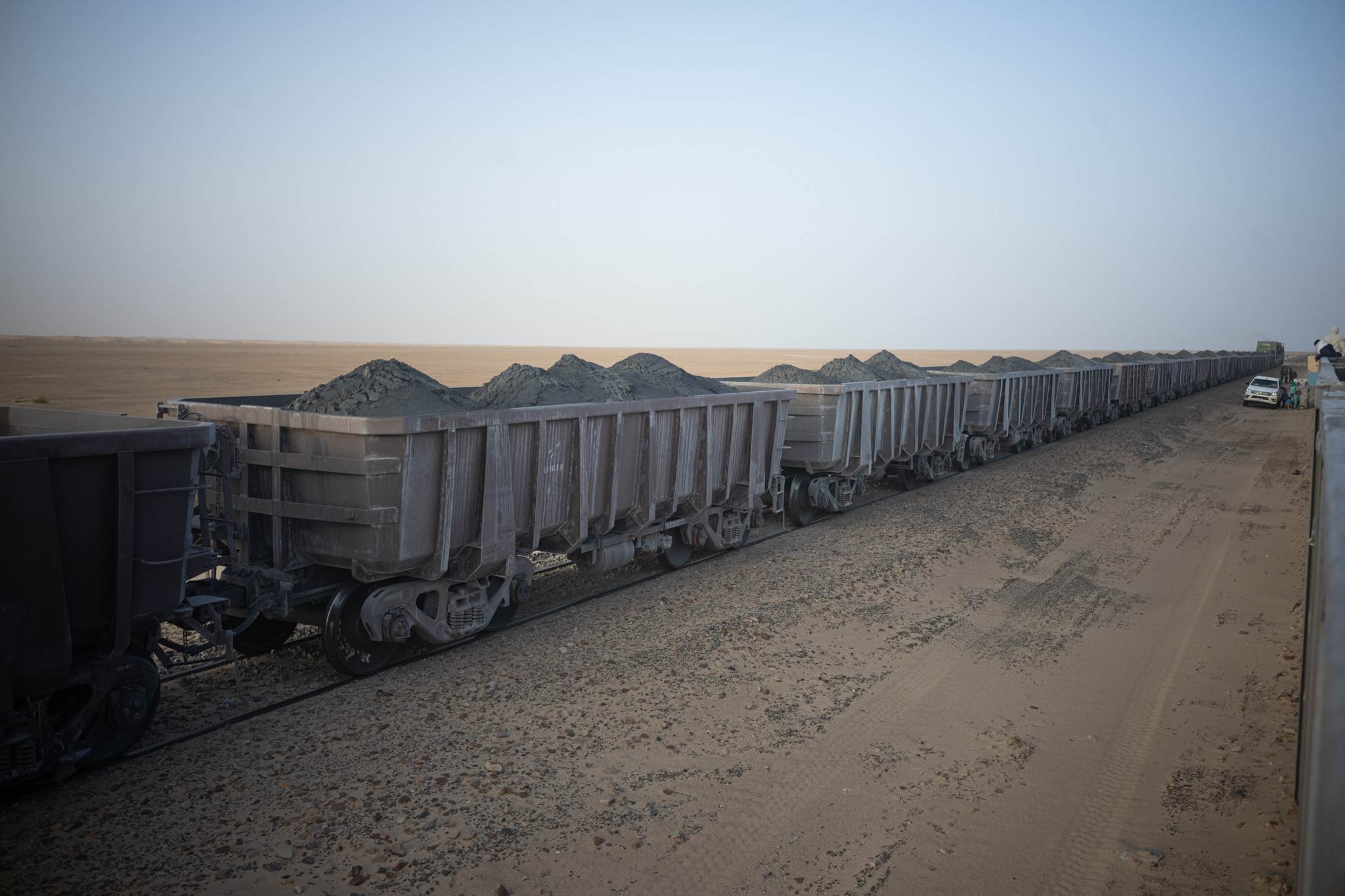A filled train headed to the port