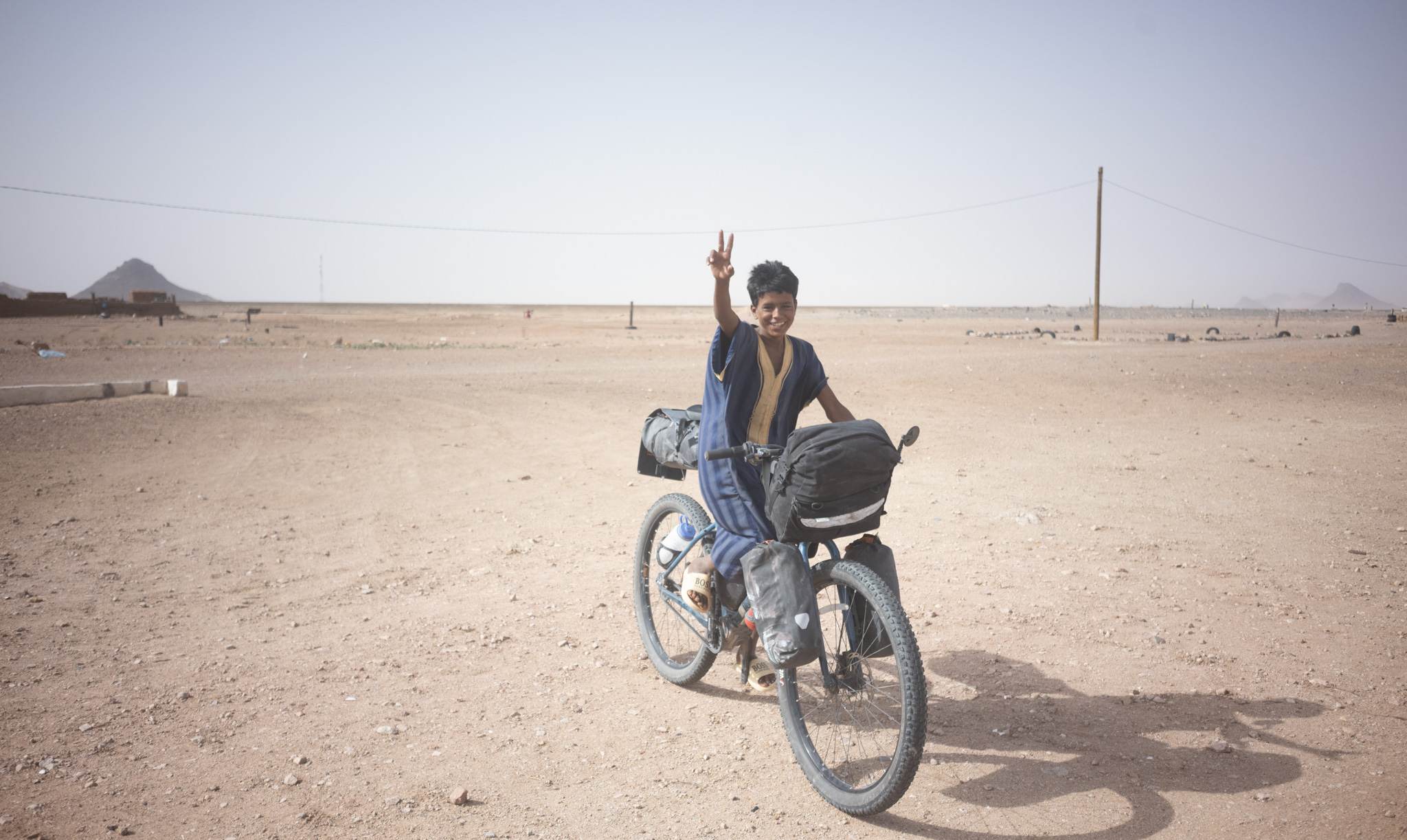 Reached Choum! I let some kids ride my bike