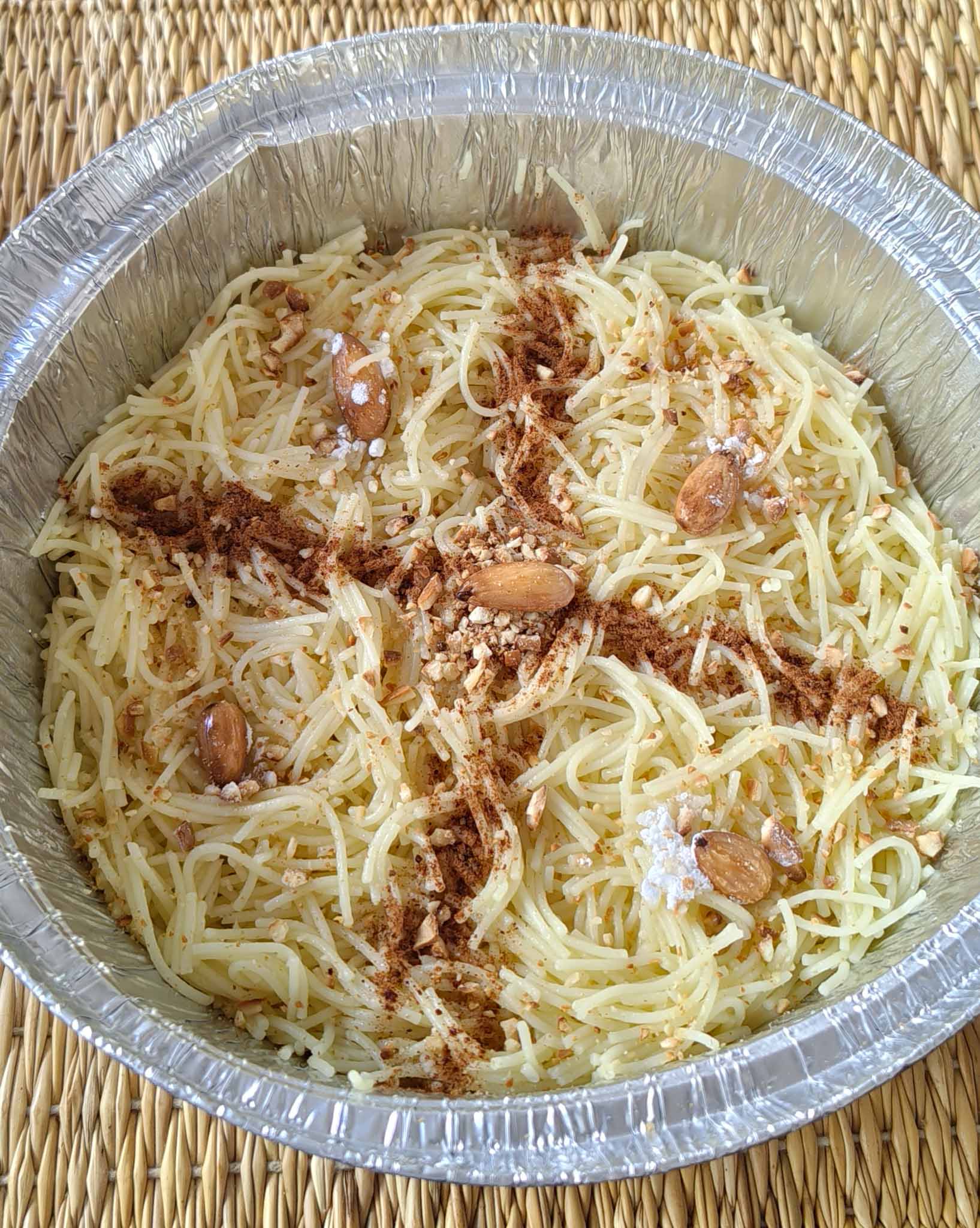 Seffa, a dish made of steamed vermicelli and sugar. Interesting dish