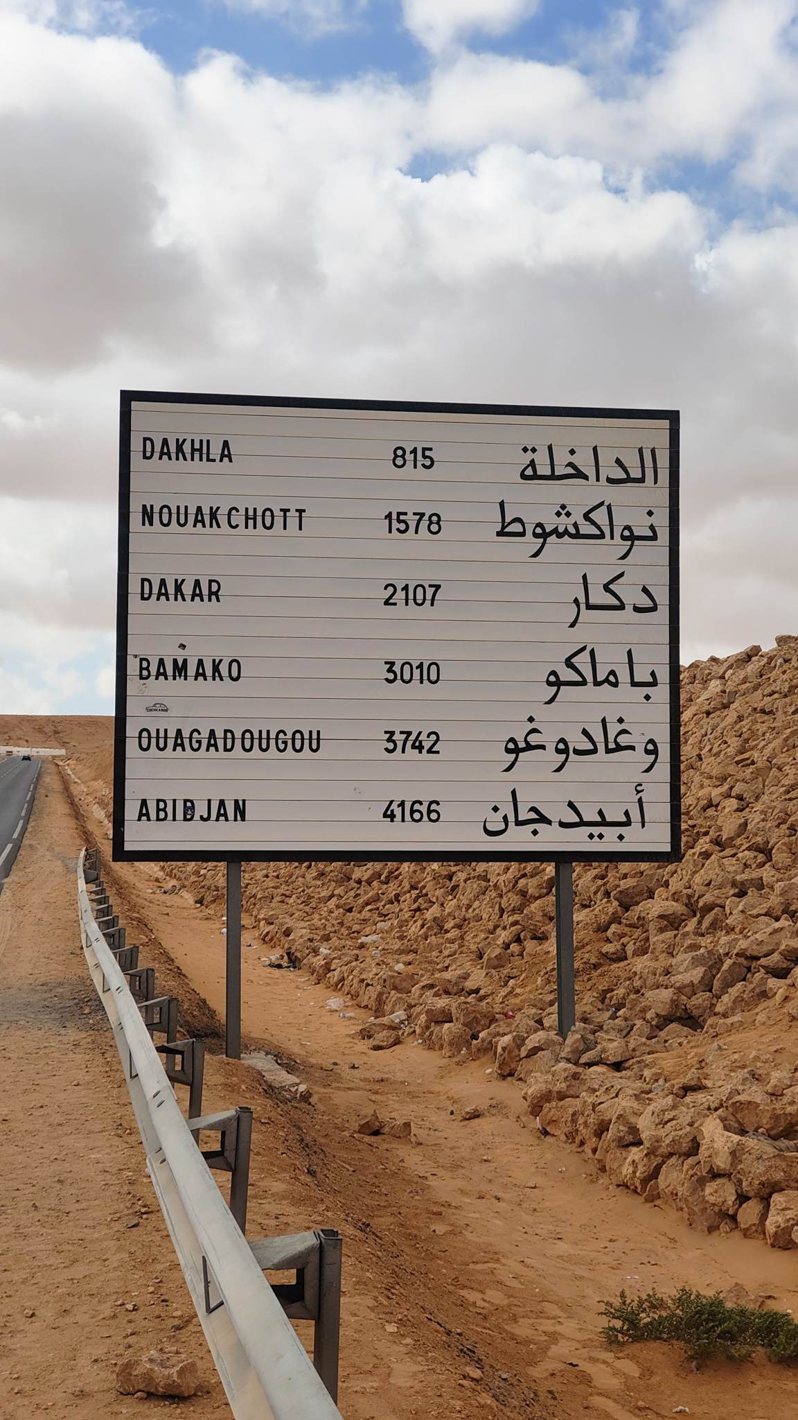 I had a long distance to cover before I was out of the desert. I'm not good with the heat, so this sign wasn't super encouraging...