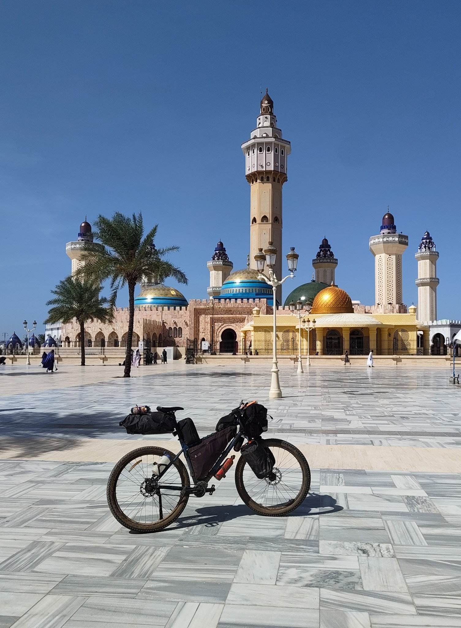 My bike right in front of the Grand Mosque
