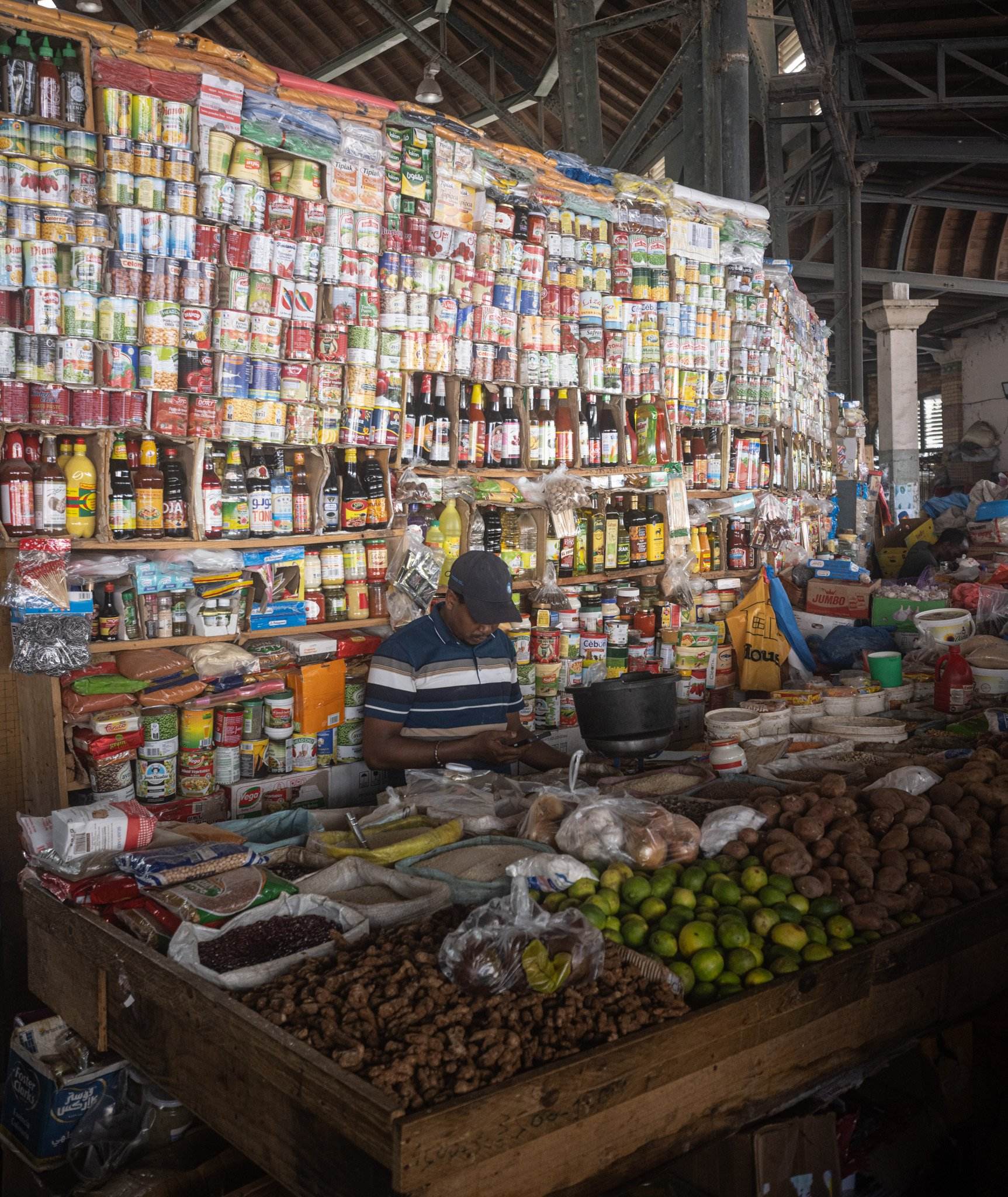 I loved the neat arrangement of stacked cans