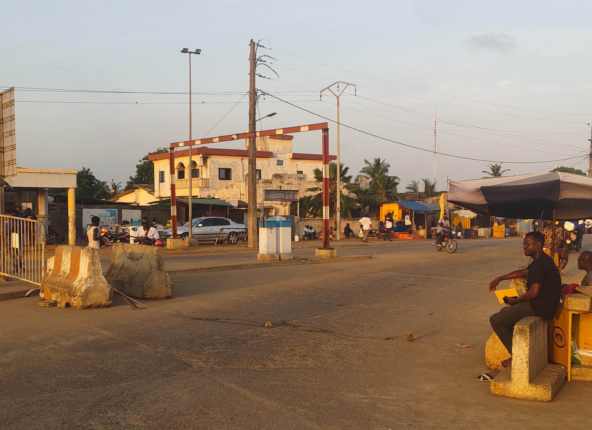 The border between Togo and Benin. Locals can walk back and forth easily